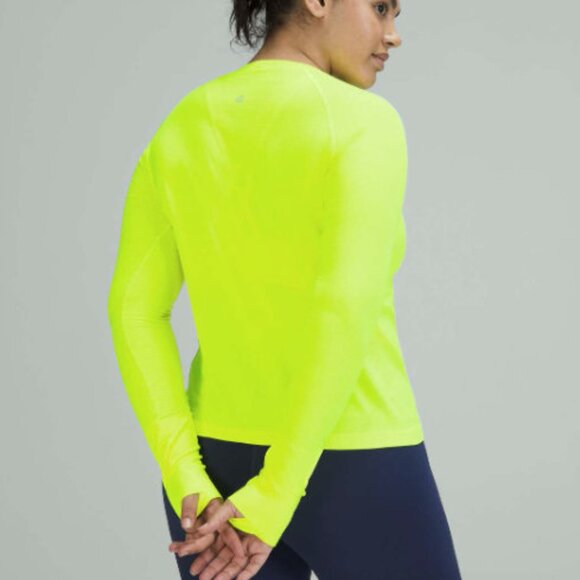 Lululemon Swiftly Tech Long Sleeve Shirt 2.0 Race Length Highlight Yellow Size 8 - Picture 3 of 9